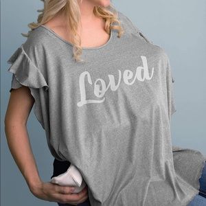 Itzy Ritzy Top Breastfeeding Nursing Cover Up Graphic Love Tee Shirt